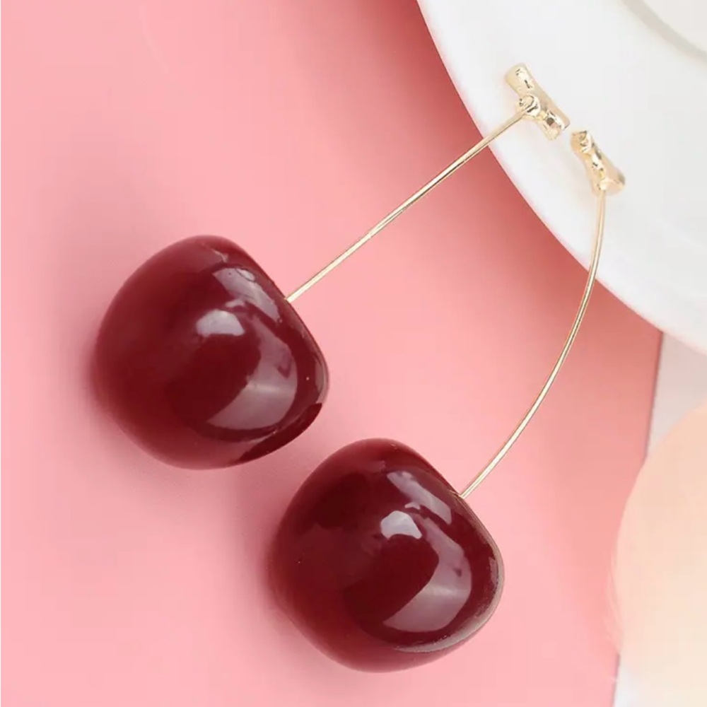 Cherry Drop Dangle Earrings